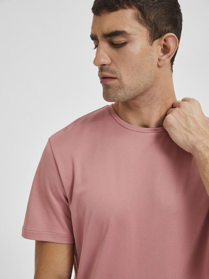 Pink Organic Cotton Crew Neck T-Shirt