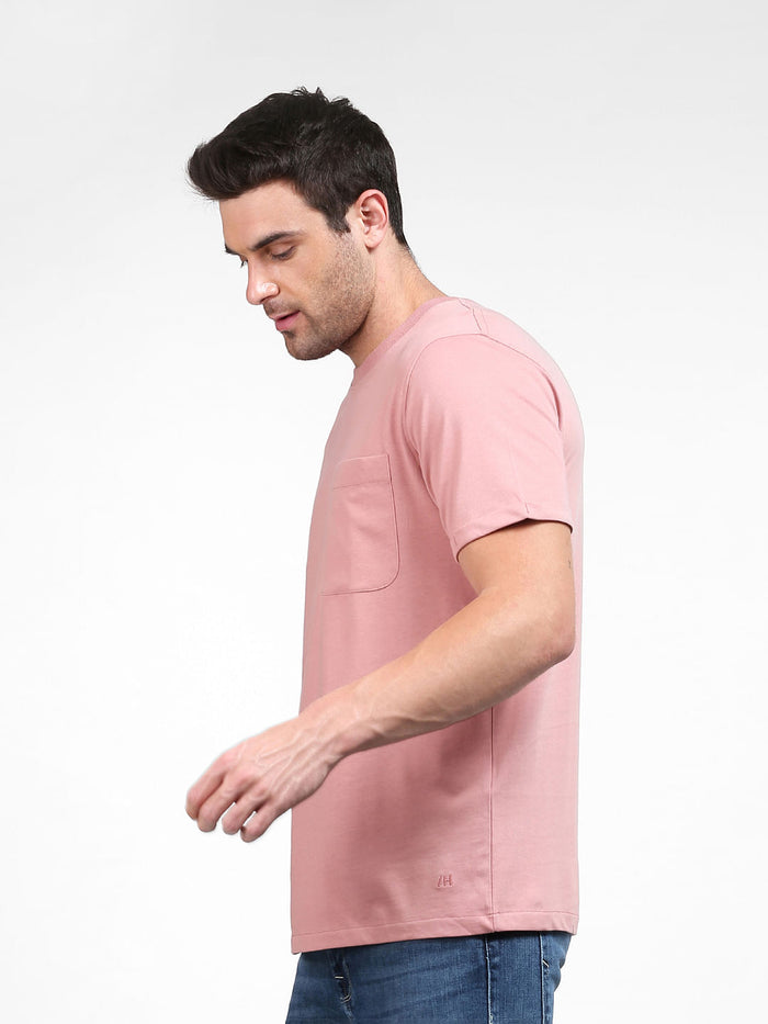 Pink Organic Cotton Crew Neck T-Shirt