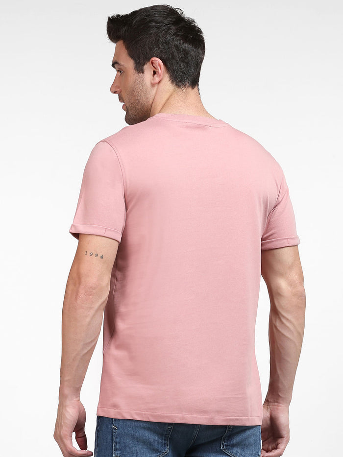 Pink Organic Cotton Crew Neck T-Shirt