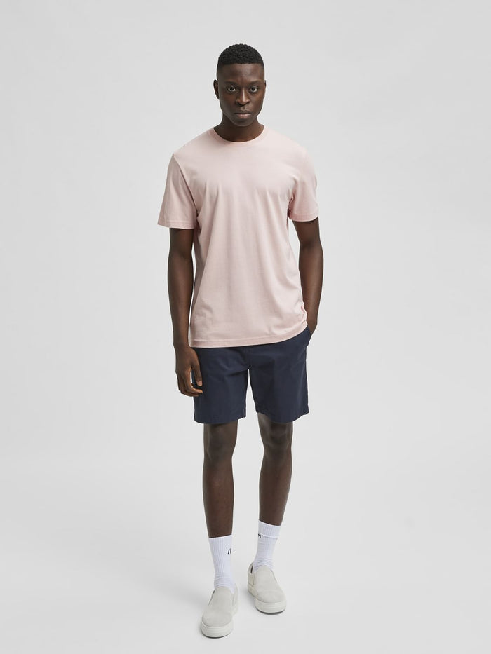 Pink Organic Cotton Crew Neck T-Shirt