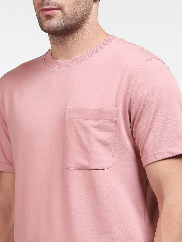 Pink Organic Cotton Crew Neck T-Shirt
