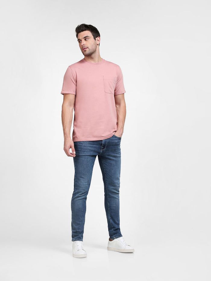 Pink Organic Cotton Crew Neck T-Shirt