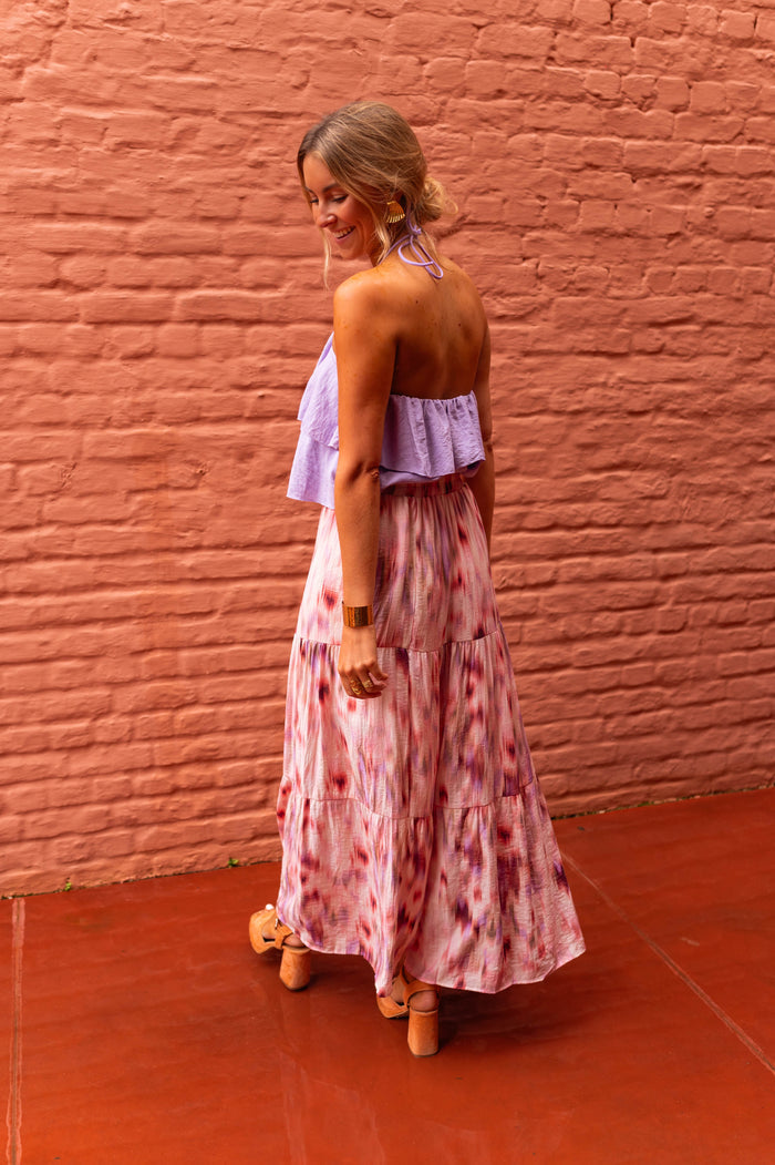 Pink Patterned Esteban Skirt
