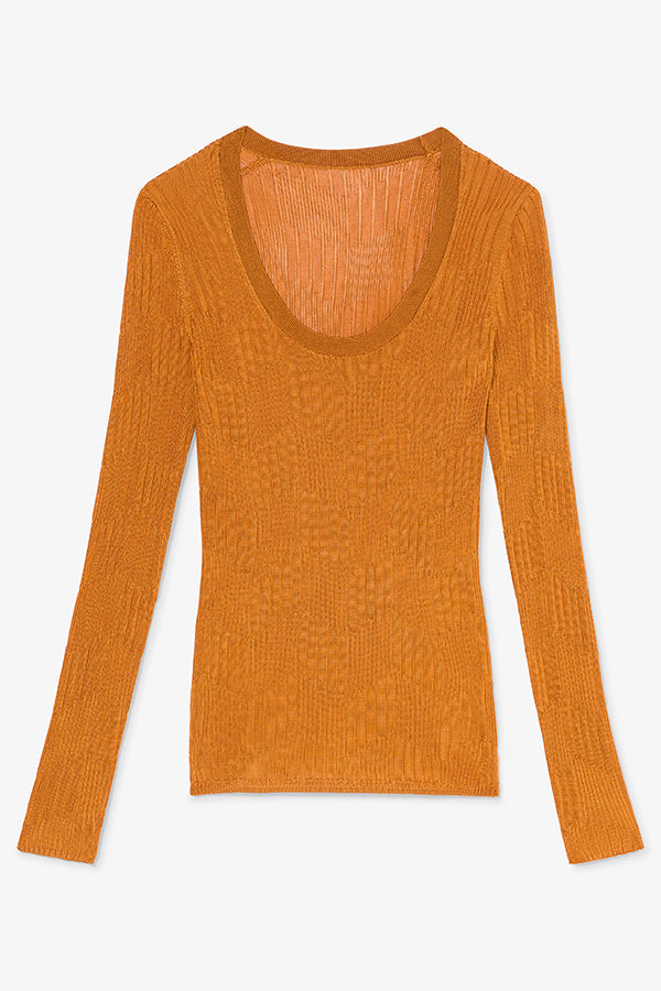 packshot image of the rae top in caramel | Exclude | Still