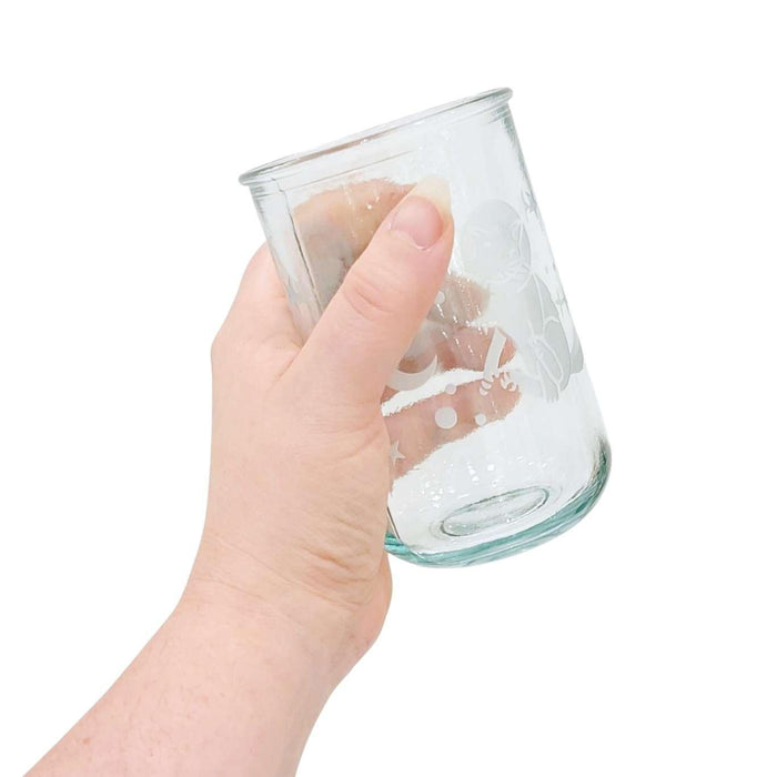 Recycled Glass Tumbler - Tall - Astronaut Cats Rustic by Bread and Badger