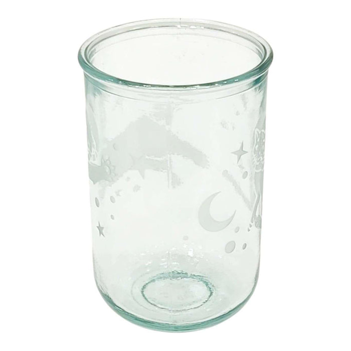 Recycled Glass Tumbler - Tall - Astronaut Cats Rustic by Bread and Badger
