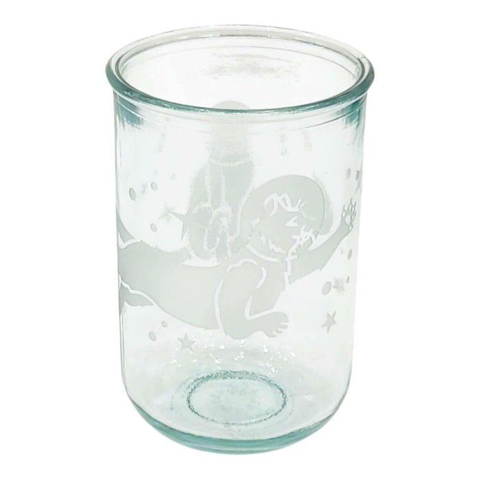Recycled Glass Tumbler - Tall - Astronaut Cats Rustic by Bread and Badger