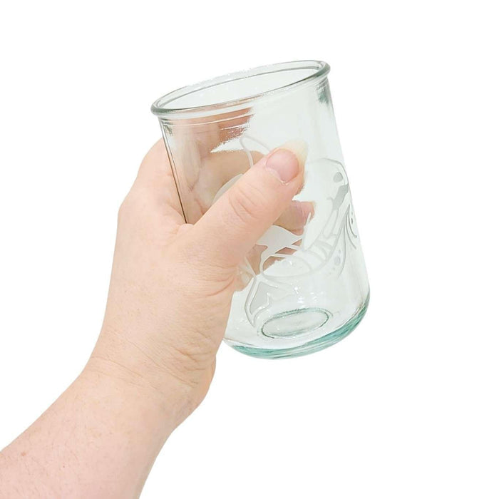 Recycled Glass Tumbler - Tall - Orca Whale Rustic by Bread and Badger