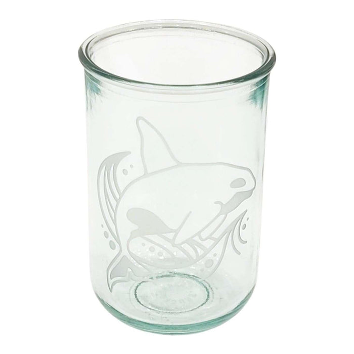 Recycled Glass Tumbler - Tall - Orca Whale Rustic by Bread and Badger
