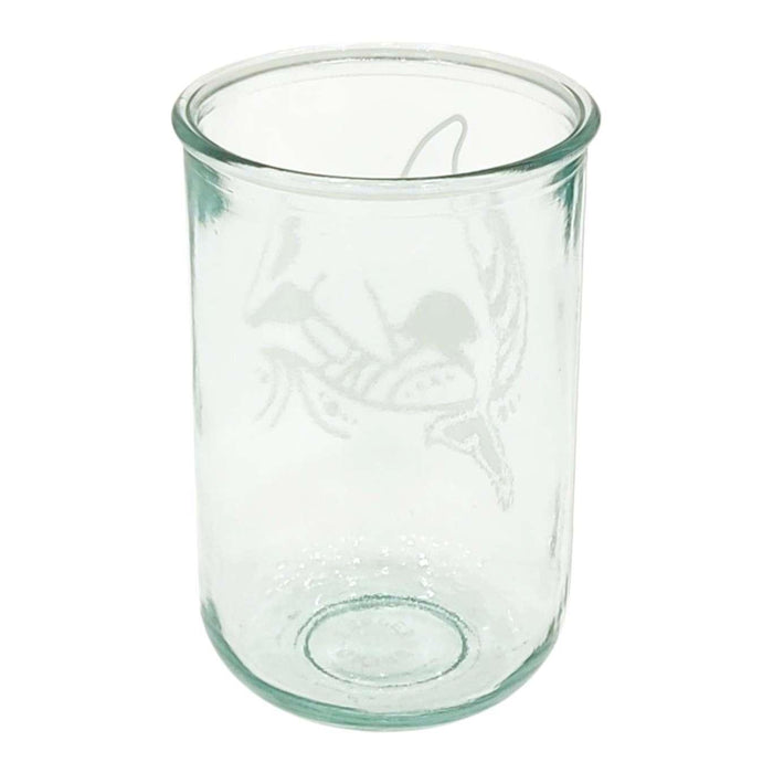 Recycled Glass Tumbler - Tall - Orca Whale Rustic by Bread and Badger