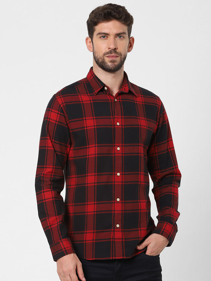 Red Check Full Sleeves Shirt