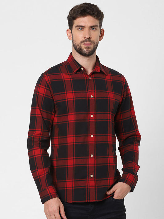 Red Check Full Sleeves Shirt