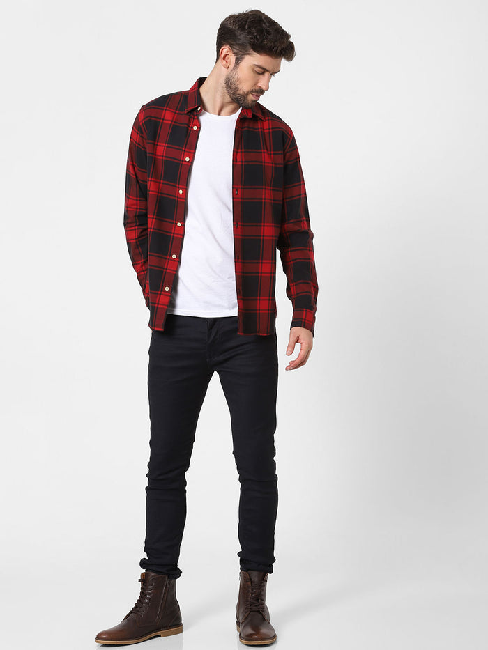 Red Check Full Sleeves Shirt