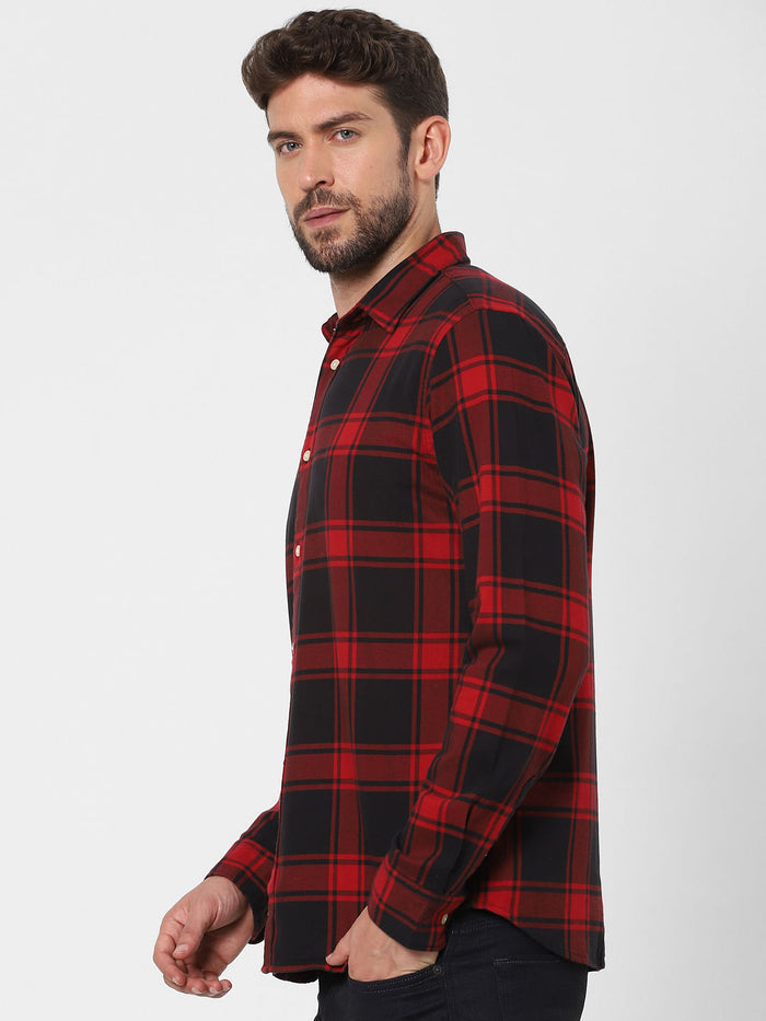 Red Check Full Sleeves Shirt