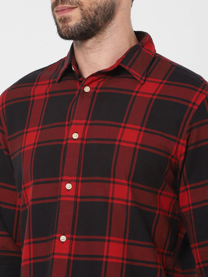 Red Check Full Sleeves Shirt