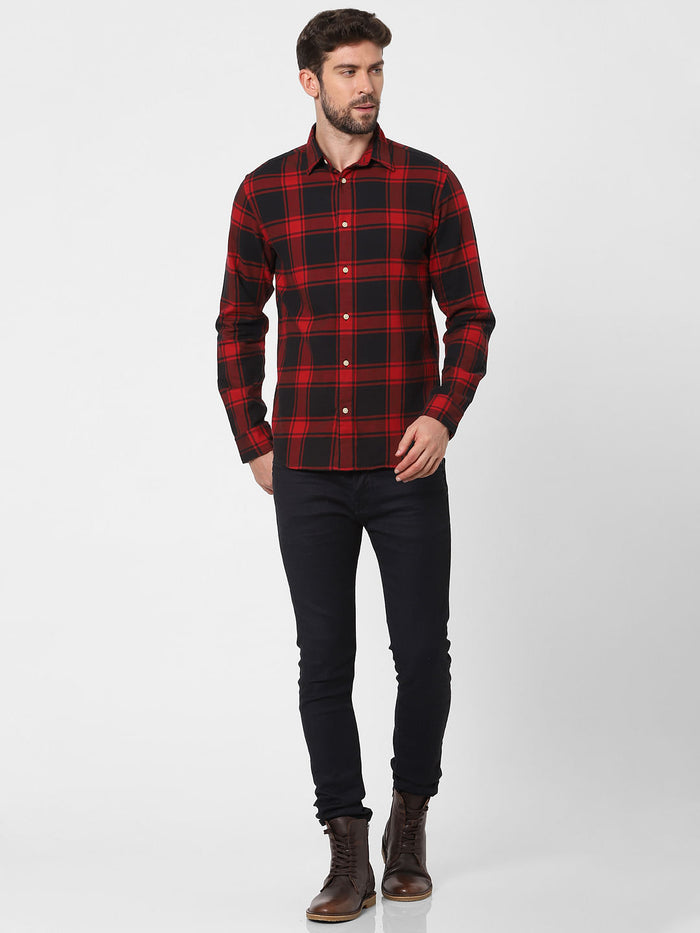 Red Check Full Sleeves Shirt