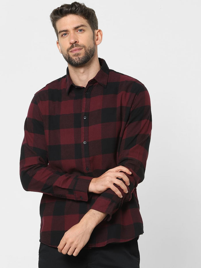 Red Check Organic Cotton Full Sleeves Shirt