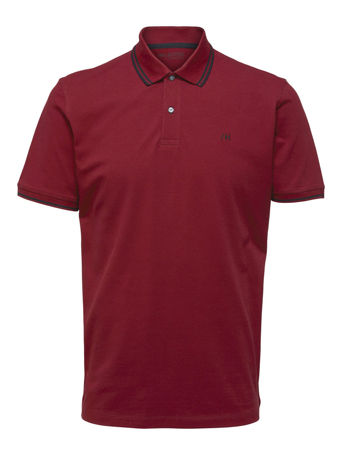 Red Organic Cotton Polo Neck T-Shirt