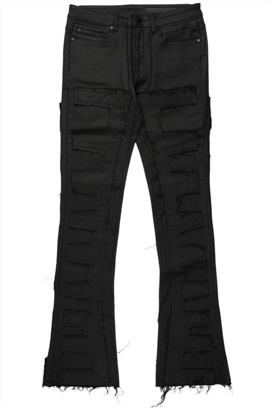 Rockstar - Super Stacked Flare Jean Black - Clique Apparel