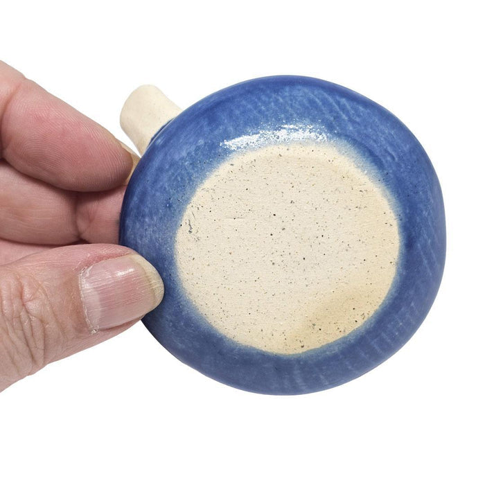 Round Ring Dish - White Bird Floral (Dark Blue Glossy) by Tasha McKelvey