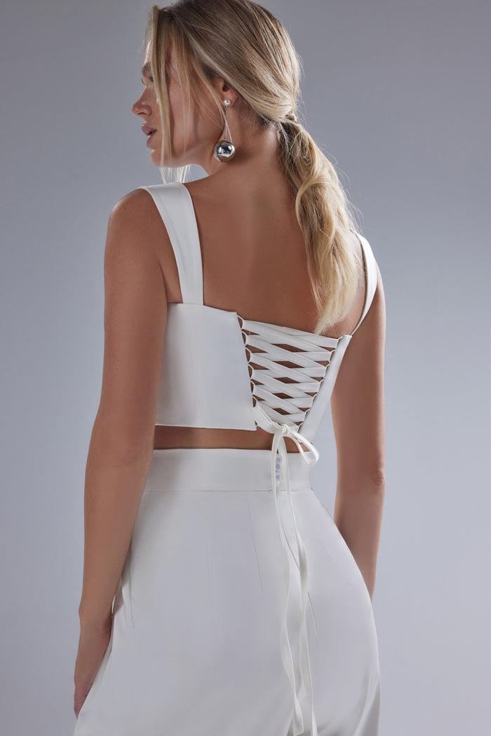 RTS Modern Corset Crop Top Andrea With Lace-up Detail