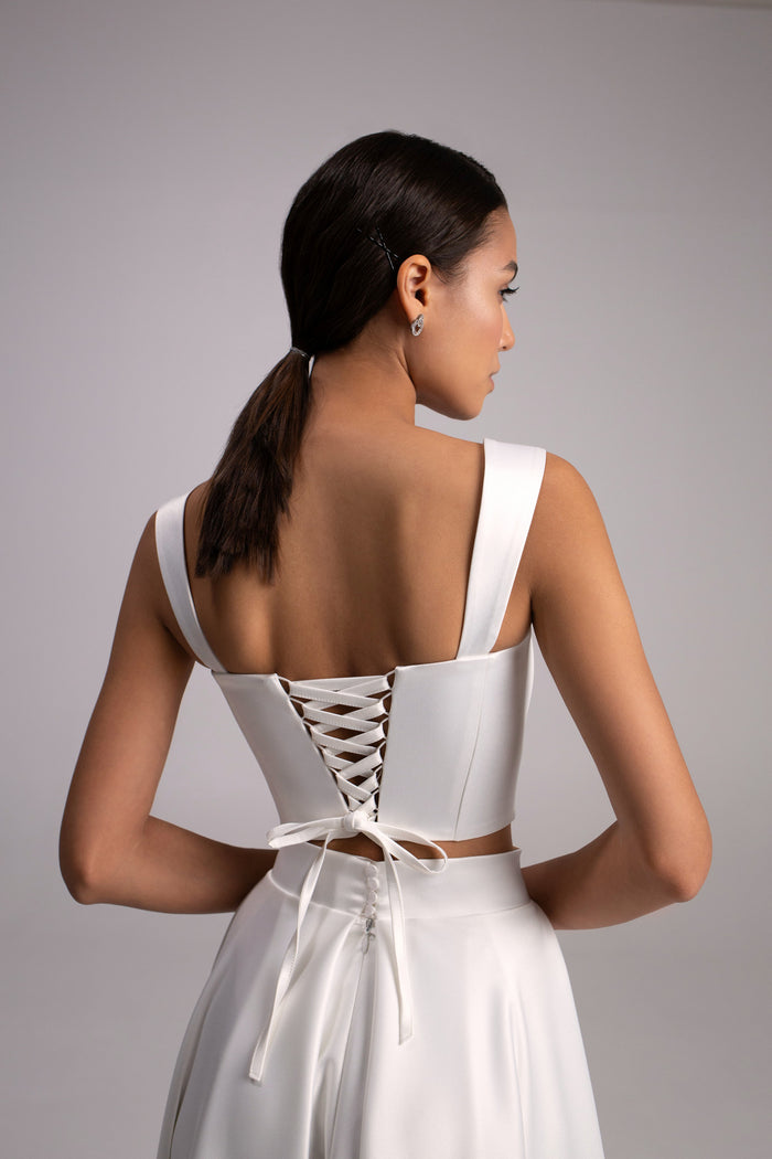 RTS Modern Corset Crop Top Andrea With Lace-up Detail