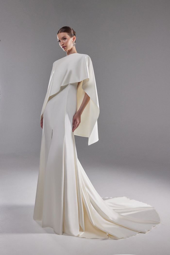 RTS Satin Bridal Cape Ell | Ivory Bridal Cover Up | Wedding Dress Topper