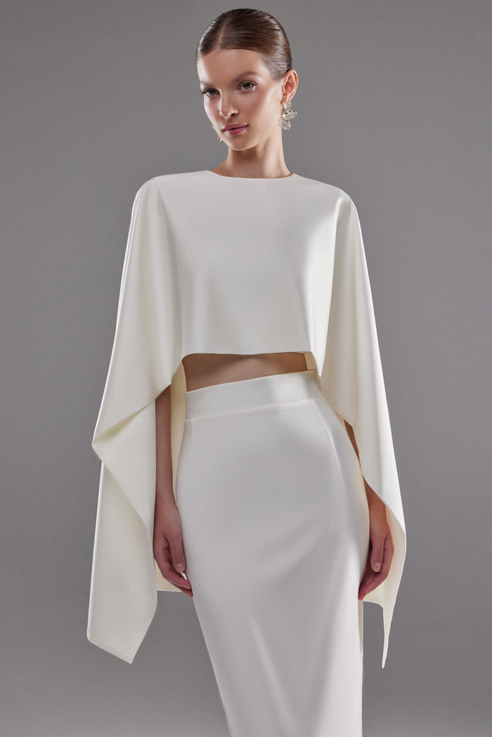 RTS Satin Bridal Cape Ell | Ivory Bridal Cover Up | Wedding Dress Topper