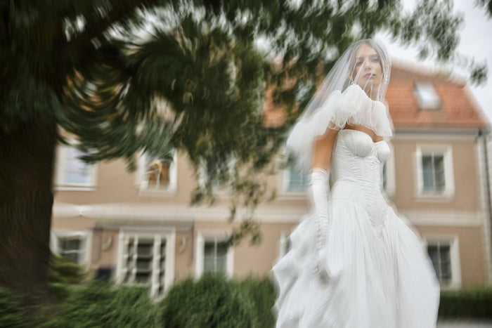 Ruffle Trim Mini Veil - Nerina