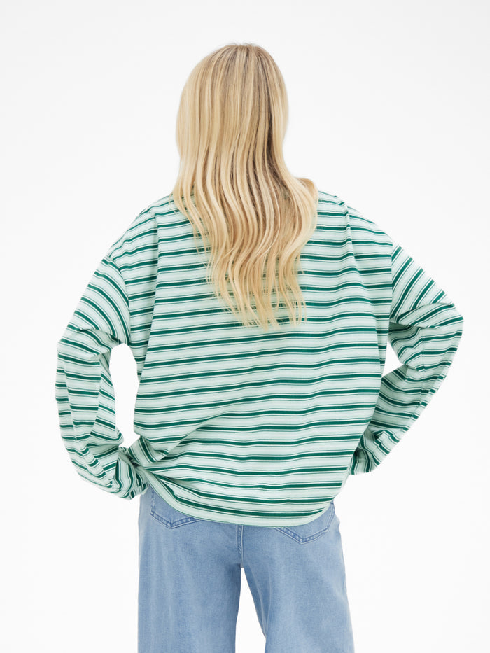 Sasha Stripe Long Sleeve Top - Green Stripe