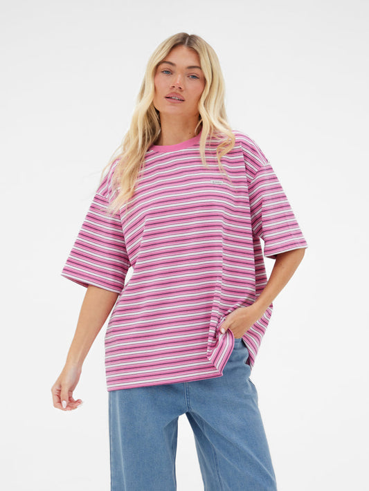 Sasha Stripe T-Shirt - Pink Stripe