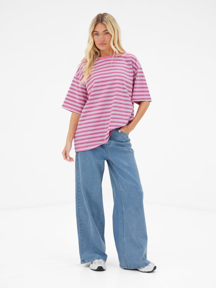 Sasha Stripe T-Shirt - Pink Stripe