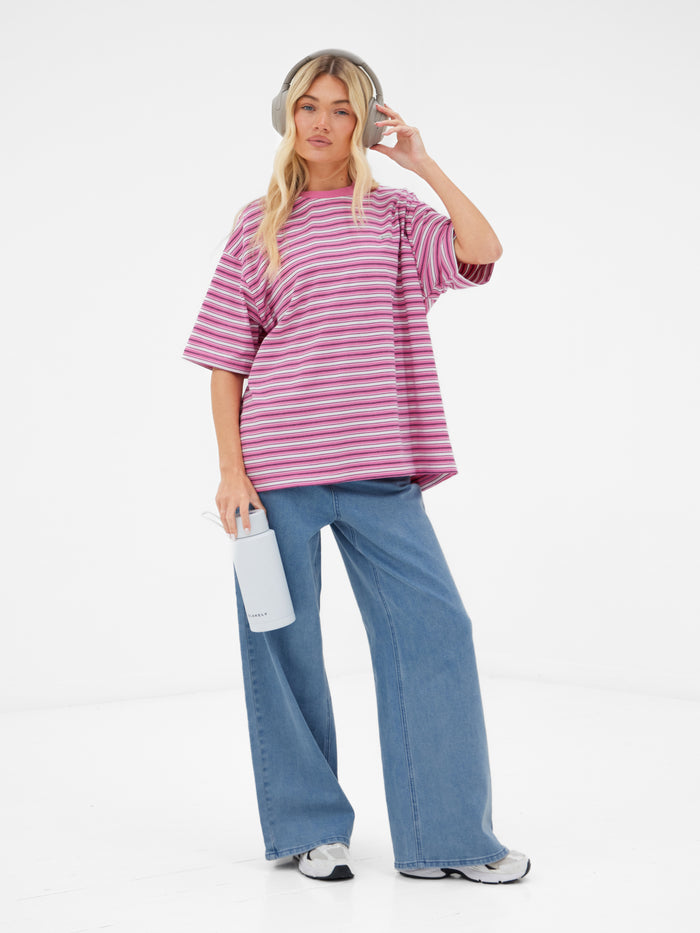Sasha Stripe T-Shirt - Pink Stripe