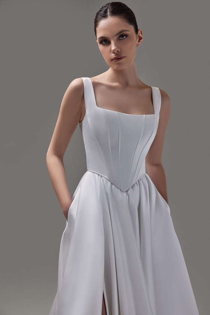 Satin Square Neck Corset Casia