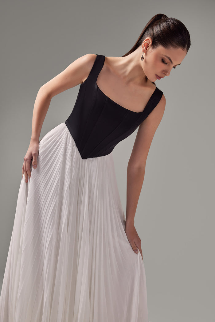 Satin Square Neck Corset Casia