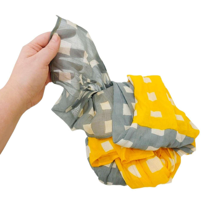 Scarf - Flores (Yellow and Gray) by Maika