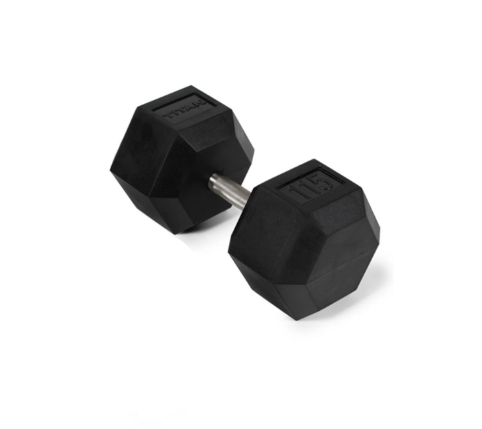Scratch and Dent, 115 LB Straight Stainless Steel Hex Dumbbell