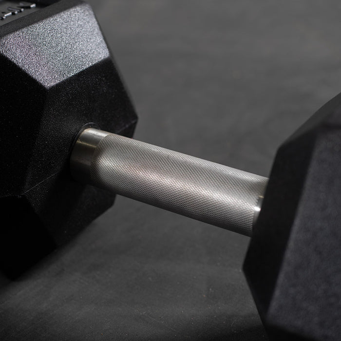 115 LB Straight Stainless Steel Hex Dumbbells