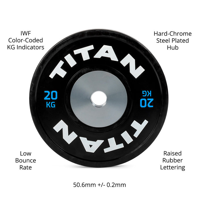 20 KG Single Elite Black Olympic Bumper Plate