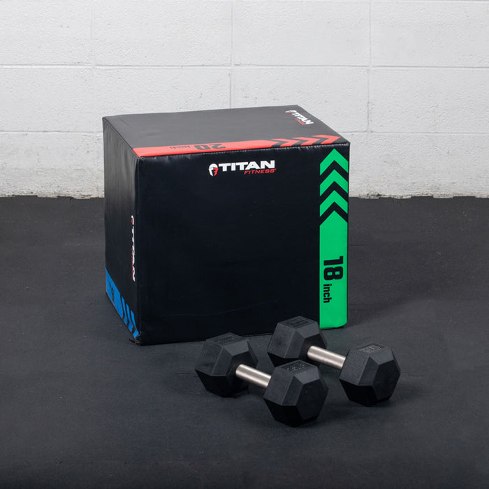 25 LB Straight Stainless Steel Hex Dumbbells