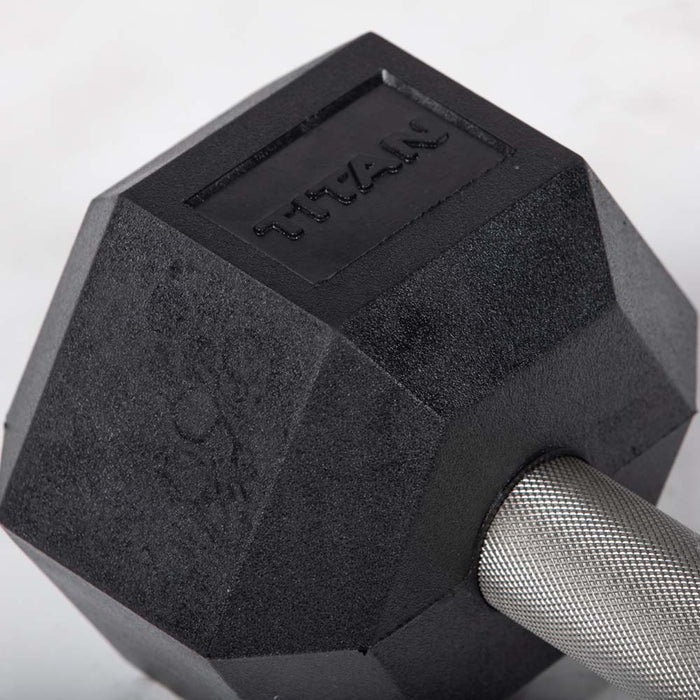 25 LB Straight Stainless Steel Hex Dumbbells