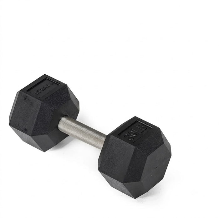Scratch and Dent, 30 LB Straight Stainless Steel Hex Dumbbell