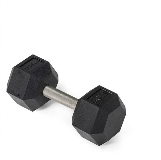 Scratch and Dent, 30 LB Straight Stainless Steel Hex Dumbbell