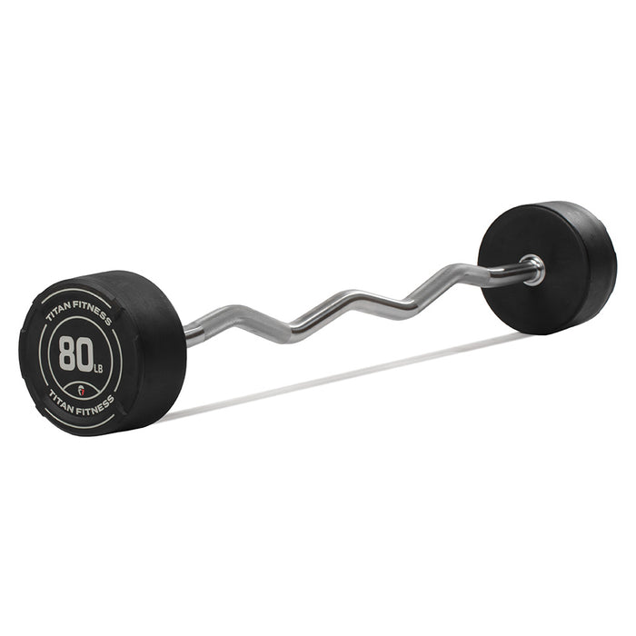80 LB EZ Curl Fixed Urethane Barbell