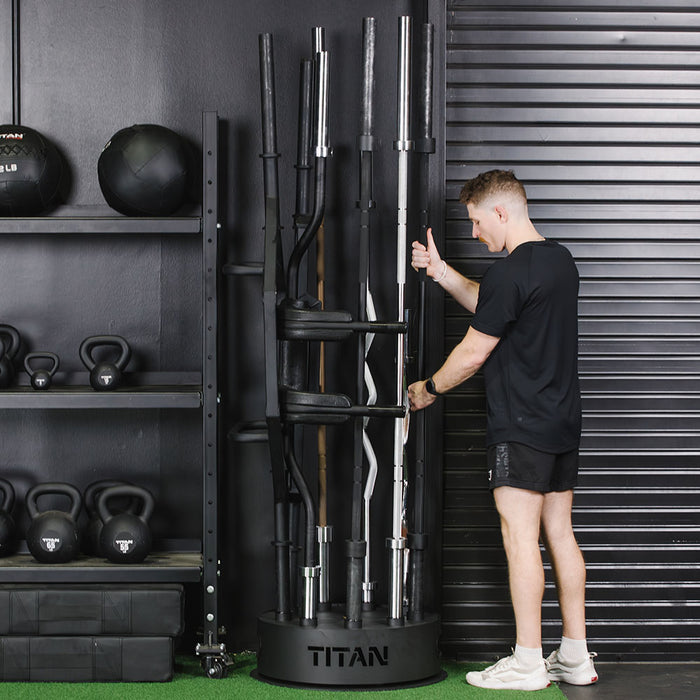 Revolver Rotating Barbell Rack | 9 Sleeve
