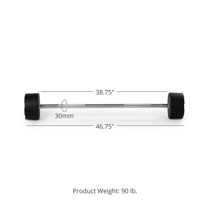 90 LB Straight Fixed Rubber Barbell