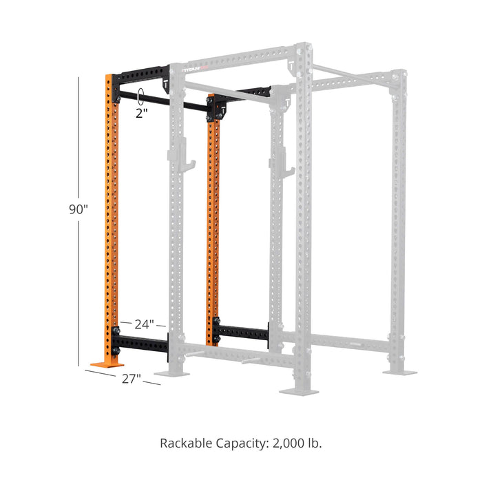 TITAN Series 24" Extension Kit - Extension Color: Orange - Extension Height: 90" - Crossmember: 2" Fat Pull-Up Bar | Orange / 90" / 2" Fat Pull-Up Bar