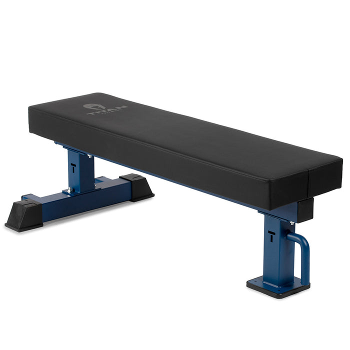 TITAN Series Single Post Flat Bench | Navy