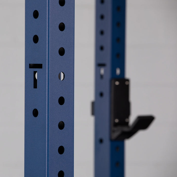 X-3 Series Bolt-Down Power Rack - Shown with 90" height rack - Barbell, bench, weights, and collars sold separate | Navy / No Weight Plate Holders