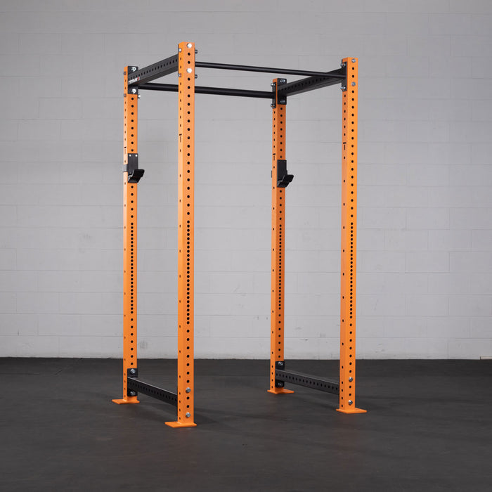 X-3 Series Bolt-Down Power Rack - Shown with 90" height rack | Orange / No Weight Plate Holders